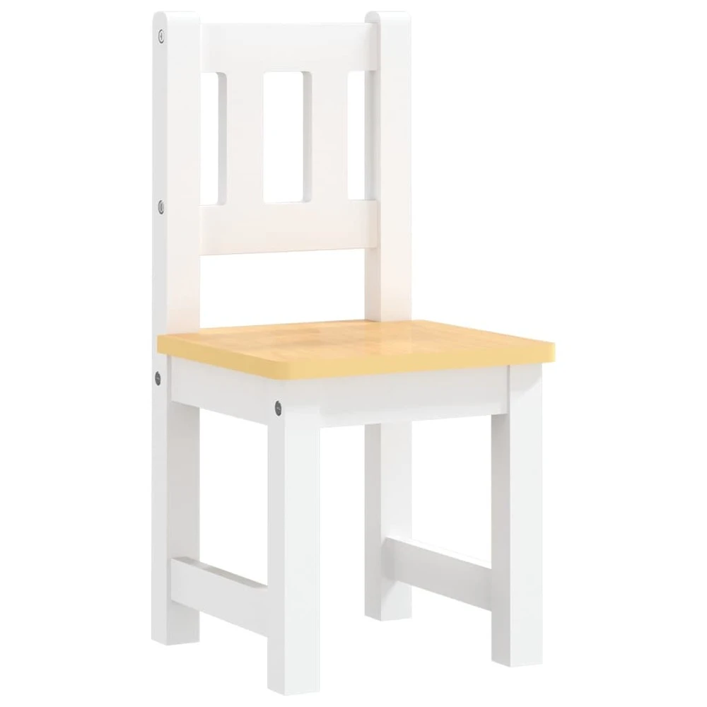 VIDAXL Ensemble De Table Et Chaises Pour Enfants 3 Pcs Blanc Et Beige 4 VIDAXL Ensemble De Table Et Chaises Pour Enfants 3 Pcs Blanc Et Beige – Image 4