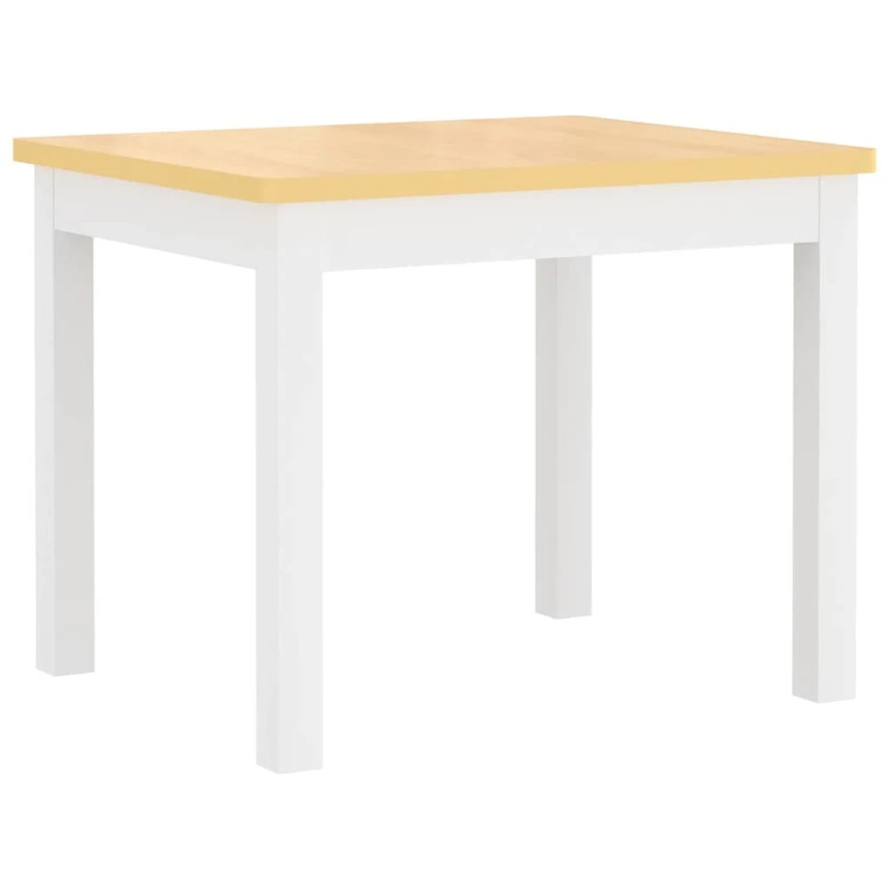 VIDAXL Ensemble De Table Et Chaises Pour Enfants 3 Pcs Blanc Et Beige 6 VIDAXL Ensemble De Table Et Chaises Pour Enfants 3 Pcs Blanc Et Beige – Image 6
