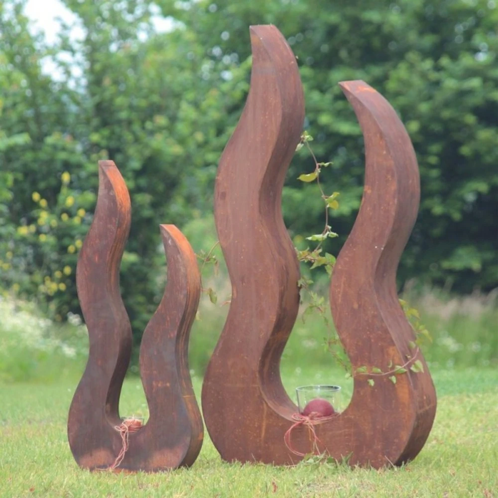 Déco Jardin Flamme Métal Rouillé - Rouille 82 Cm 6 Déco Jardin Flamme Métal Rouillé - Rouille 82 Cm – Image 6