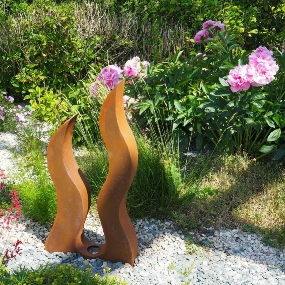 Déco Jardin Flamme Métal Rouillé - Rouille 82 Cm 5 Déco Jardin Flamme Métal Rouillé - Rouille 82 Cm – Image 5