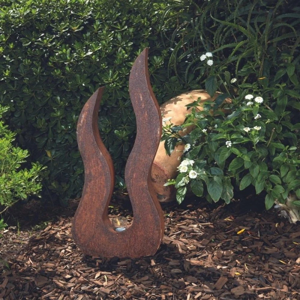 Déco Jardin Flamme Métal Rouillé - Rouille 82 Cm 7 Déco Jardin Flamme Métal Rouillé - Rouille 82 Cm – Image 7
