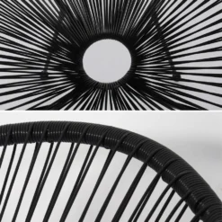 Fauteuil Acapulco Forme D'oeuf - Noir - Fauteuil 4 Pieds Design Rétro. Cordage Plastique. Intérieur / Extérieur 12 Fauteuil Acapulco Forme D'oeuf - Noir - Fauteuil 4 Pieds Design Rétro. Cordage Plastique. Intérieur / Extérieur -Konst Decor Magasin 64467b0457acd7.68247748