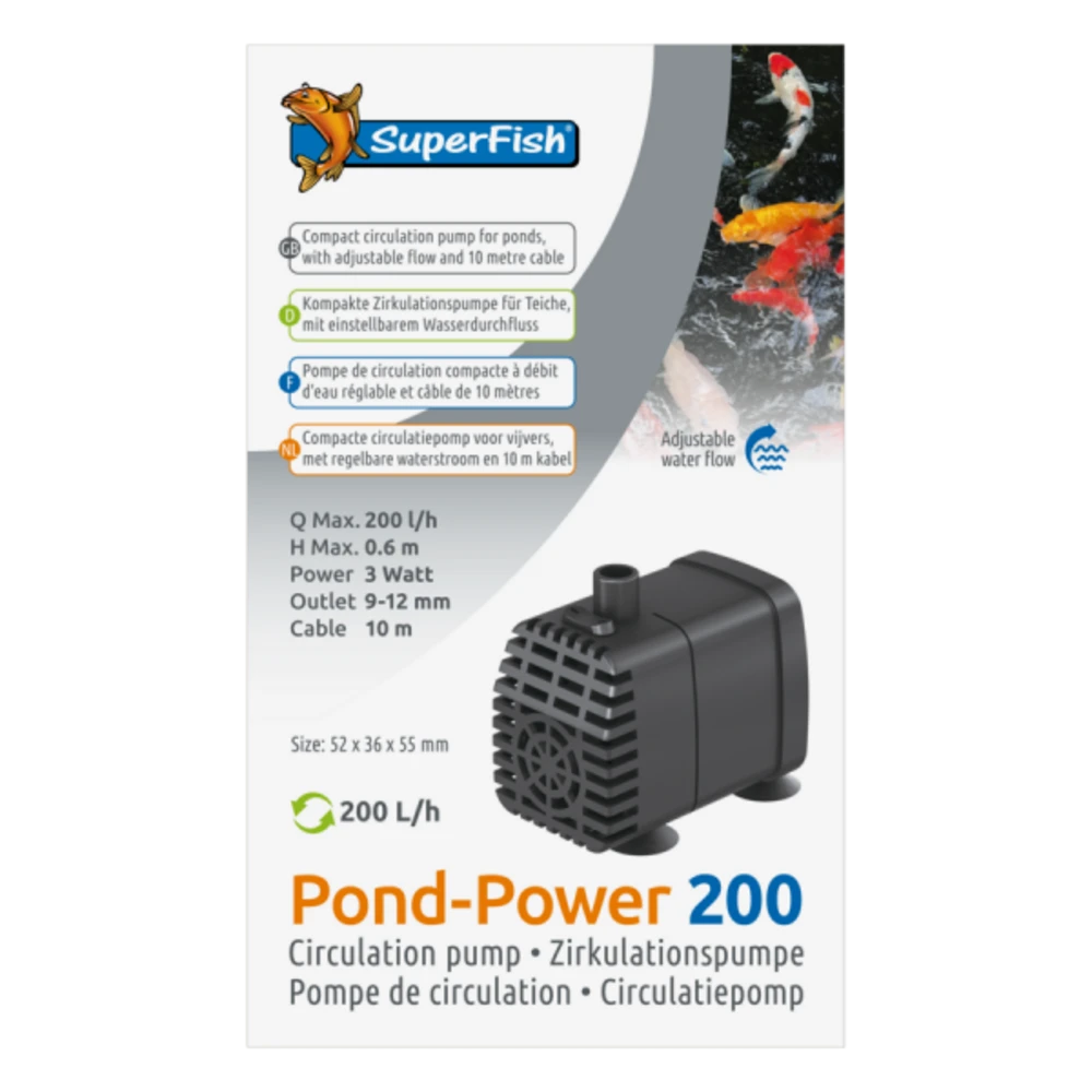 SuperFish Pond Power 200 (200l/h) 2 SuperFish Pond Power 200 (200l/h) – Image 2