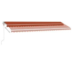 VIDAXL Auvent Automatique Capteur De Vent Led 600x300 Cm Orange Marron -Konst Decor Magasin 64515c61357d15.65039567