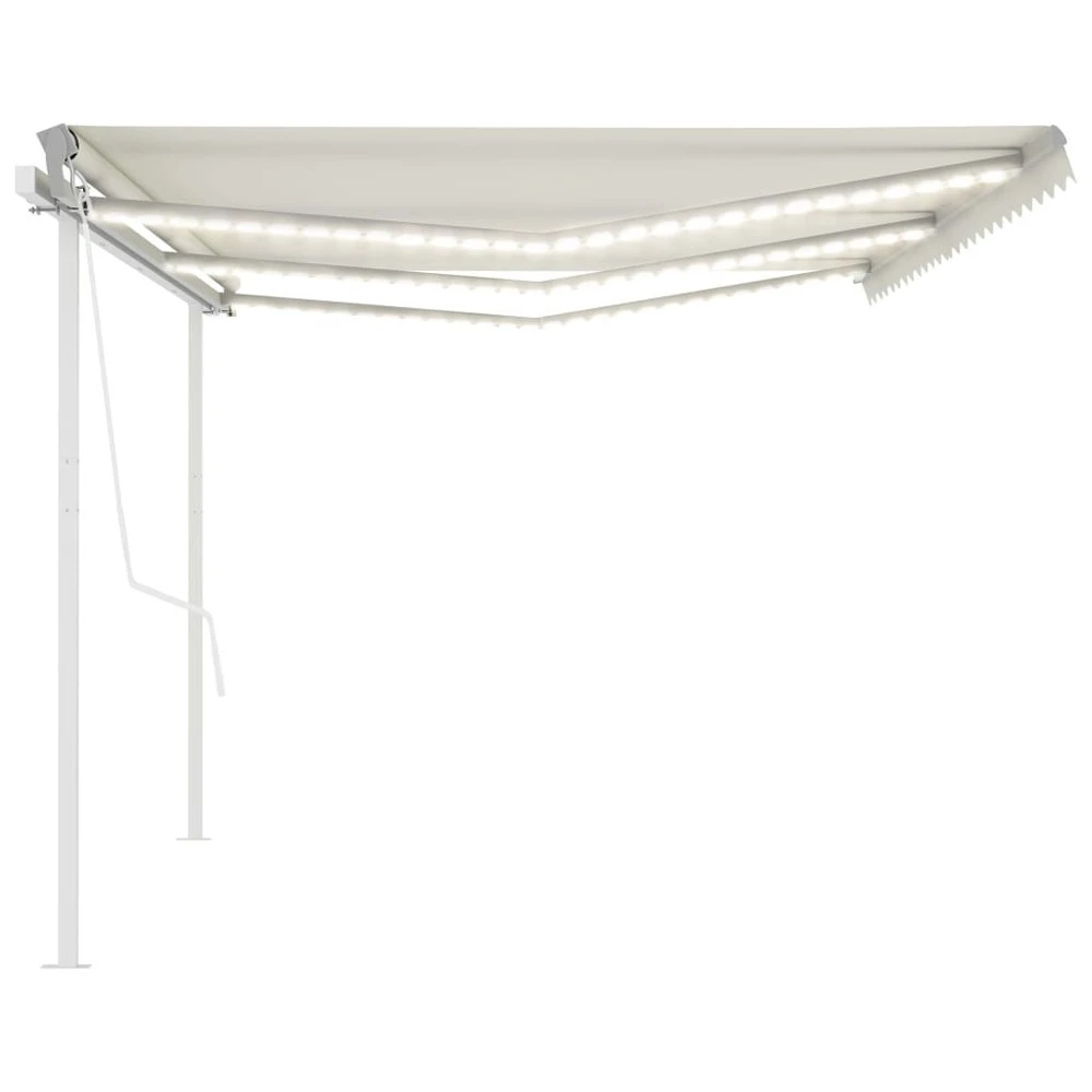 VIDAXL Auvent Automatique Capteur De Vent/led 6x3 M Crème 5 VIDAXL Auvent Automatique Capteur De Vent/led 6x3 M Crème – Image 5