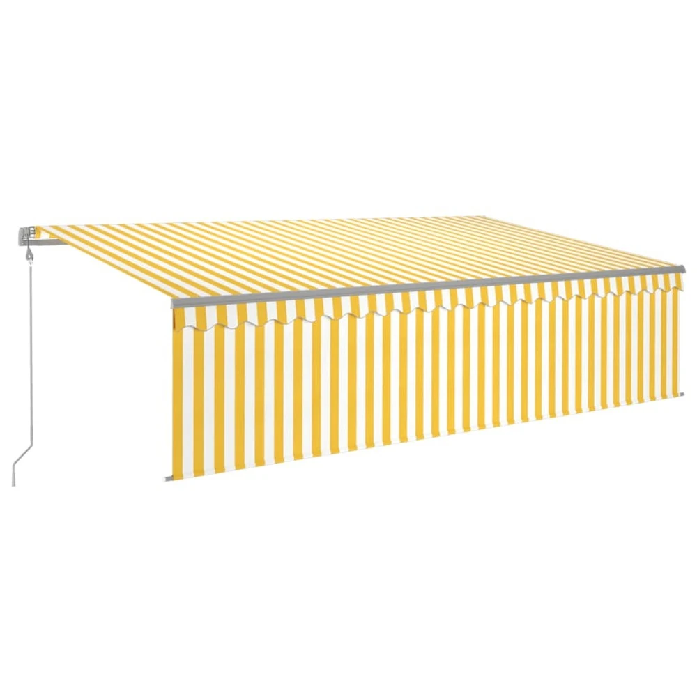 VIDAXL Auvent Rétractable Automatique Avec Store 5x3 M Jaune Et Blanc 1 VIDAXL Auvent Rétractable Automatique Avec Store 5x3 M Jaune Et Blanc