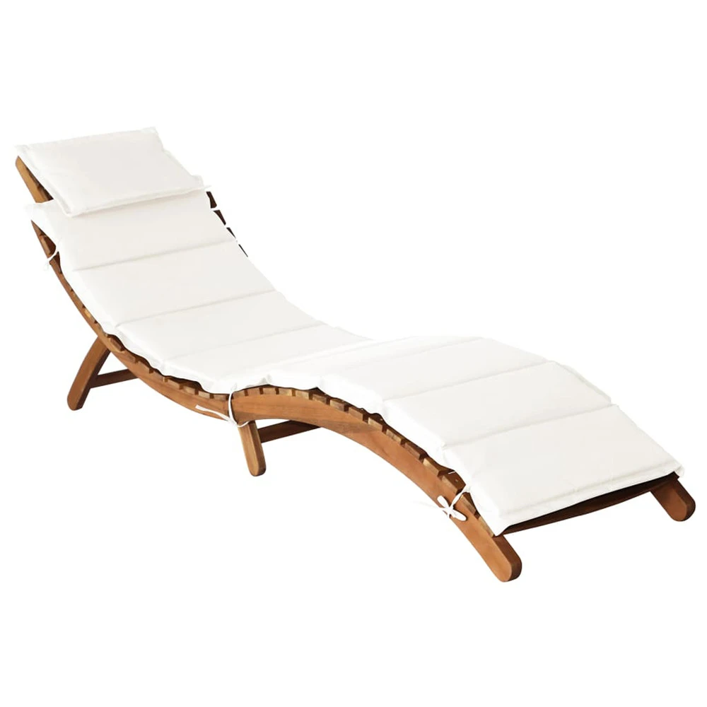VIDAXL Chaise Longue Bois En Acacia Avec Coussin 1 VIDAXL Chaise Longue Bois En Acacia Avec Coussin