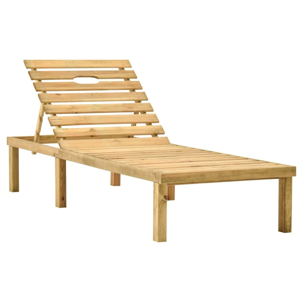 VIDAXL Chaise Longue De Jardin Avec Table Et Coussin Pin Imprégné 2 VIDAXL Chaise Longue De Jardin Avec Table Et Coussin Pin Imprégné – Image 2