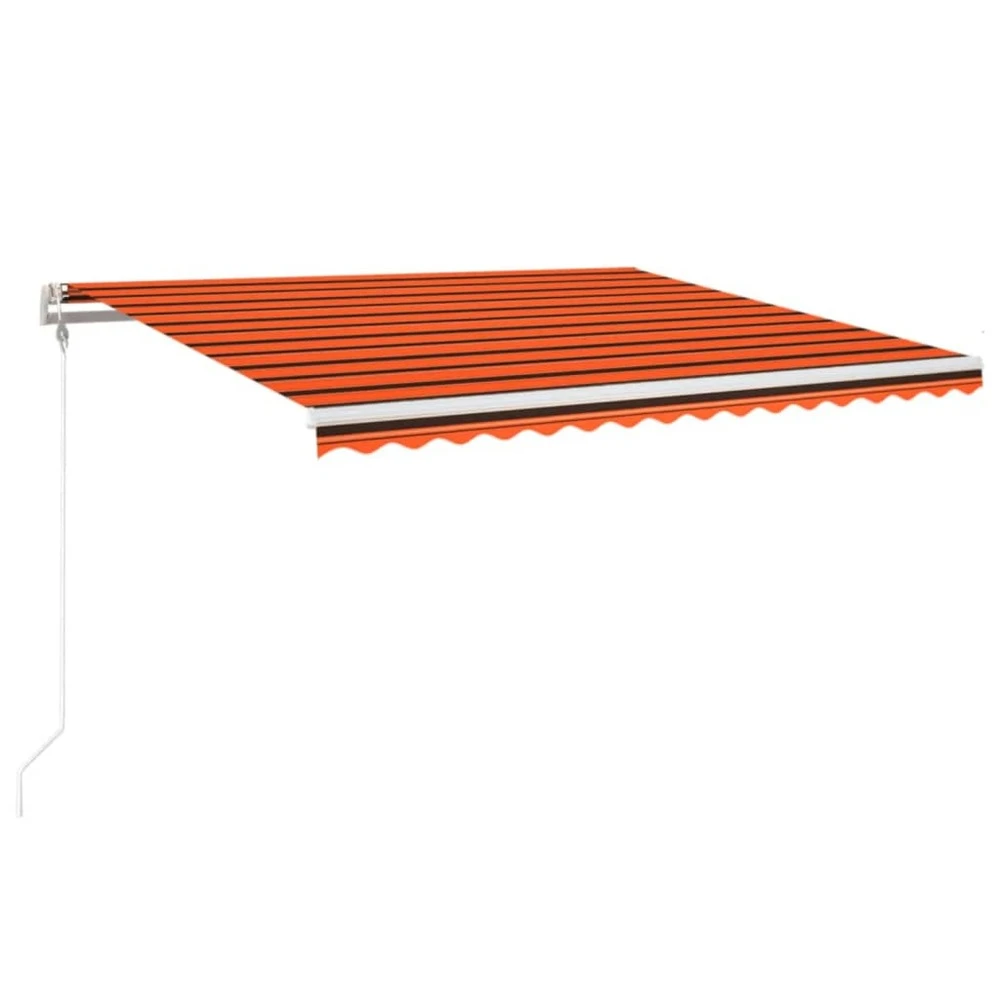 VIDAXL Auvent Rétractable Automatique 450x350 Cm Orange Et Marron 2 VIDAXL Auvent Rétractable Automatique 450x350 Cm Orange Et Marron – Image 2