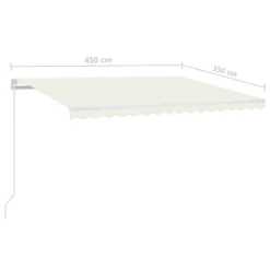 VIDAXL Auvent Manuel Rétractable Avec Led 450x350 Cm Crème 13 VIDAXL Auvent Manuel Rétractable Avec Led 450x350 Cm Crème -Konst Decor Magasin 645657cba61c35.61807522
