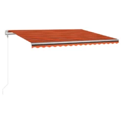 VIDAXL Auvent Automatique Capteur De Vent Led 400x350 Cm Orange Marron