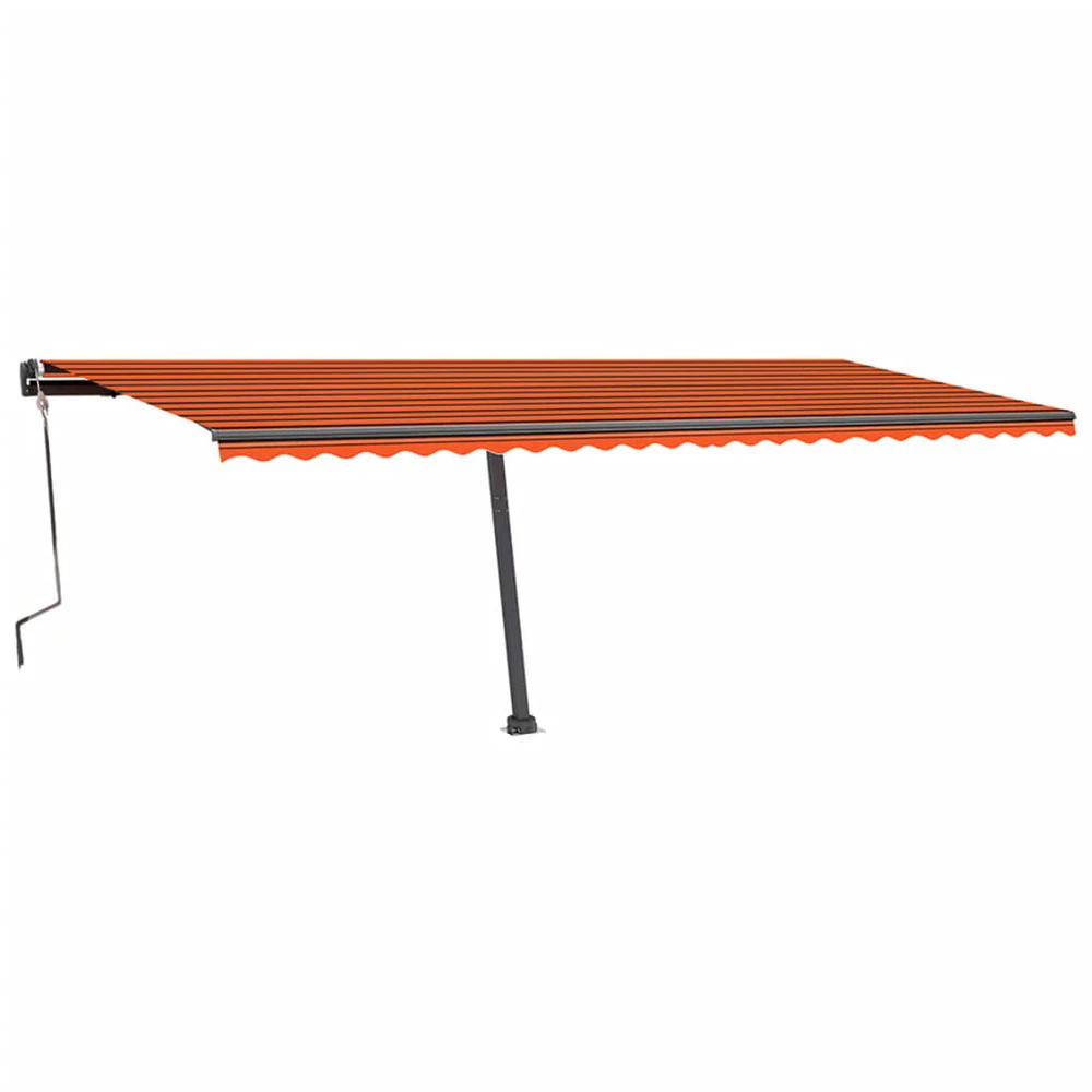 VIDAXL Auvent Manuel Rétractable Avec Led 600x350 Cm Orange Et Marron 2 VIDAXL Auvent Manuel Rétractable Avec Led 600x350 Cm Orange Et Marron – Image 2
