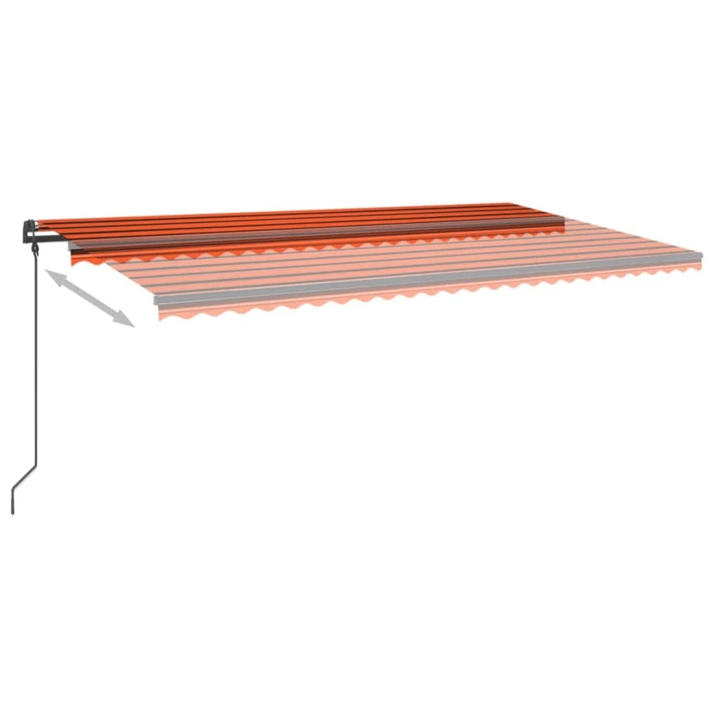 VIDAXL Auvent Manuel Rétractable Avec Led 6x3,5 M Orange Et Marron 5 VIDAXL Auvent Manuel Rétractable Avec Led 6x3,5 M Orange Et Marron – Image 5