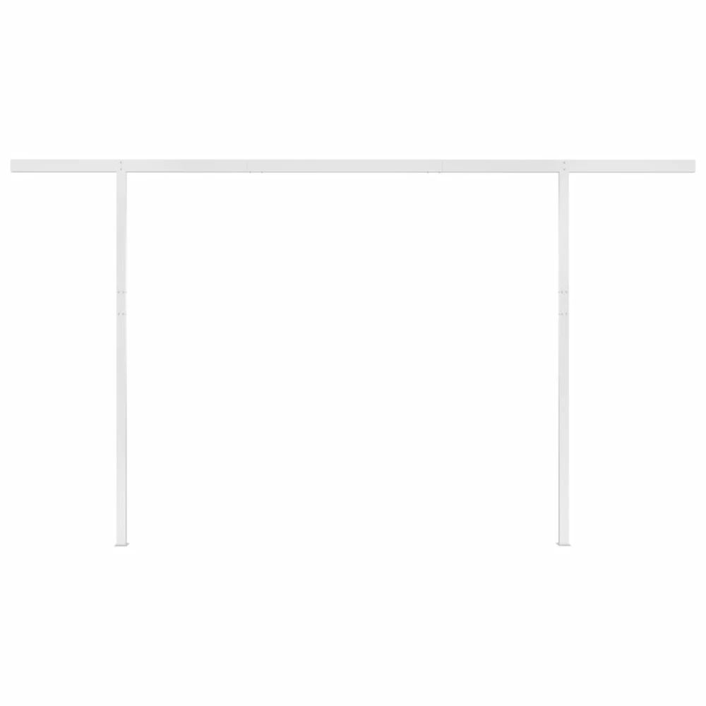 VIDAXL Auvent Rétractable Automatique Et Poteaux 4,5x3m Jaune Et Blanc 7 VIDAXL Auvent Rétractable Automatique Et Poteaux 4,5x3m Jaune Et Blanc – Image 7