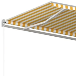 VIDAXL Auvent Rétractable Automatique Et Poteaux 4,5x3m Jaune Et Blanc 12 VIDAXL Auvent Rétractable Automatique Et Poteaux 4,5x3m Jaune Et Blanc -Konst Decor Magasin 645657dcc17535.22521095