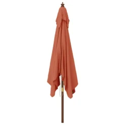 VIDAXL Parasol De Jardin Avec Mât En Bois Terre Cuite 300x300x273 Cm -Konst Decor Magasin 645801d81ea947.73436921