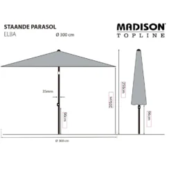 Madison Parasol Elba 300 Cm Taupe 12 Madison Parasol Elba 300 Cm Taupe -Konst Decor Magasin 645801da5a7780.36858503