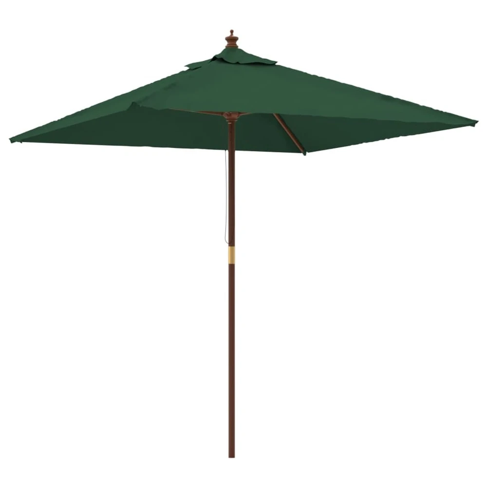 VIDAXL Parasol De Jardin Avec Mât En Bois Vert 198x198x231 Cm 1 VIDAXL Parasol De Jardin Avec Mât En Bois Vert 198x198x231 Cm