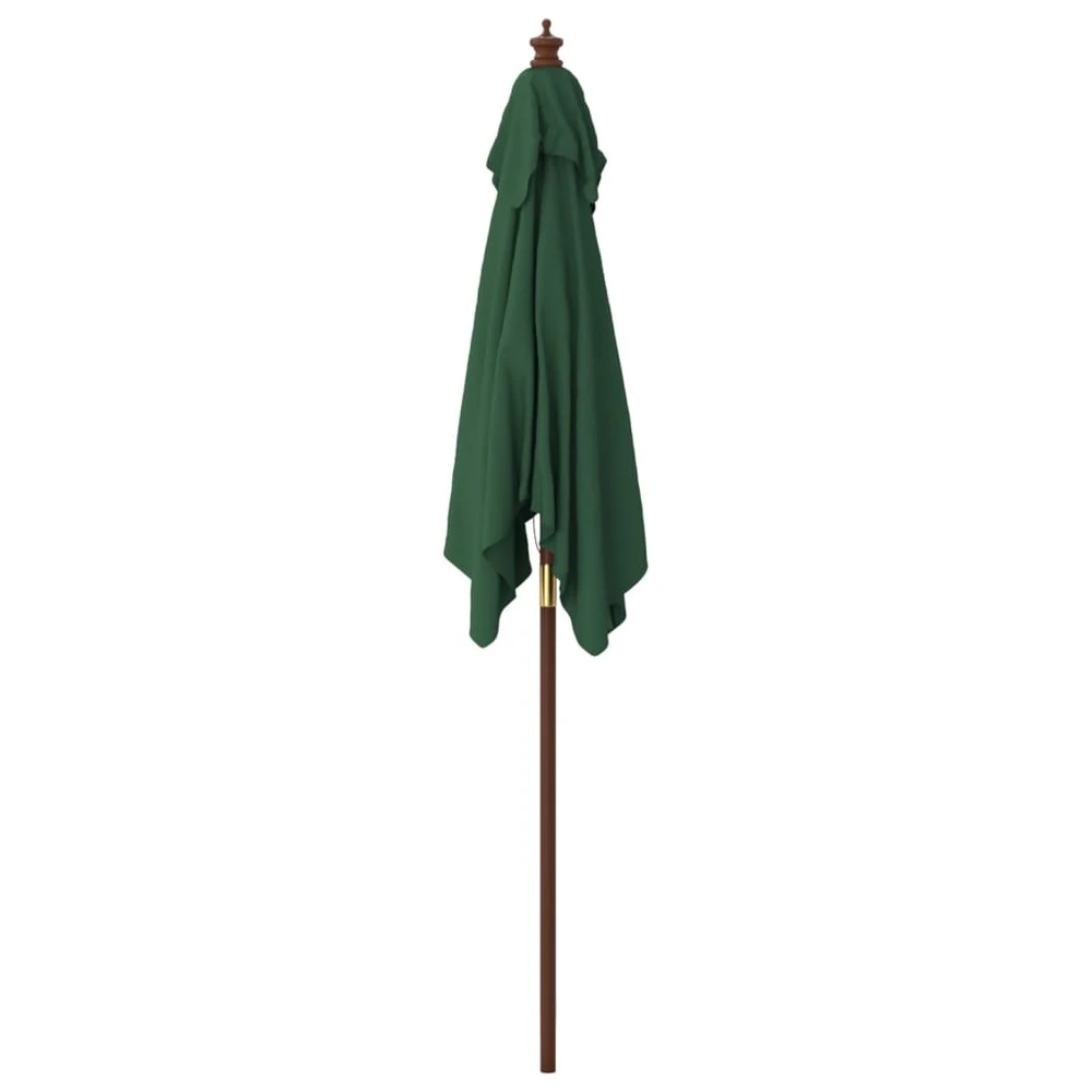 VIDAXL Parasol De Jardin Avec Mât En Bois Vert 198x198x231 Cm 4 VIDAXL Parasol De Jardin Avec Mât En Bois Vert 198x198x231 Cm – Image 4