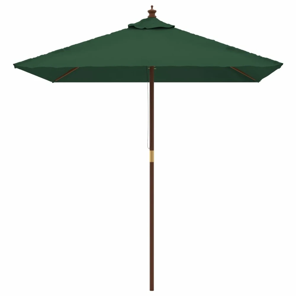 VIDAXL Parasol De Jardin Avec Mât En Bois Vert 198x198x231 Cm 3 VIDAXL Parasol De Jardin Avec Mât En Bois Vert 198x198x231 Cm – Image 3