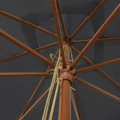 VIDAXL Parasol De Jardin Avec Mât En Bois Noir 300x300x273 Cm 11 VIDAXL Parasol De Jardin Avec Mât En Bois Noir 300x300x273 Cm -Konst Decor Magasin 645801e11ad5e7.83246627