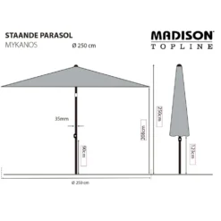 Madison Parasol Mykanos 250 Cm écru 12 Madison Parasol Mykanos 250 Cm écru -Konst Decor Magasin 645801e7903b35.96783588