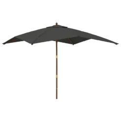 VIDAXL Parasol De Jardin Avec Mât En Bois Anthracite 300x300x273 Cm