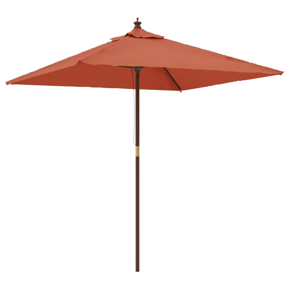 VIDAXL Parasol De Jardin Avec Mât En Bois Terre Cuite 198x198x231 Cm 1 VIDAXL Parasol De Jardin Avec Mât En Bois Terre Cuite 198x198x231 Cm