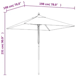 VIDAXL Parasol De Jardin Avec Mât En Bois Terre Cuite 198x198x231 Cm 13 VIDAXL Parasol De Jardin Avec Mât En Bois Terre Cuite 198x198x231 Cm -Konst Decor Magasin 645801ebda85e5.21214441