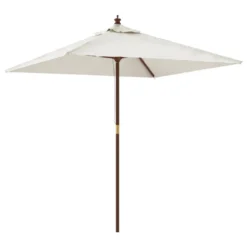VIDAXL Parasol De Jardin Avec Mât En Bois Sable 198x198x231 Cm