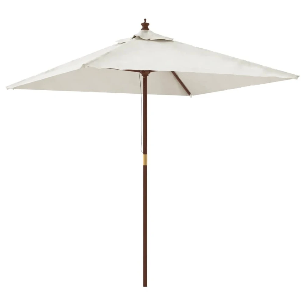 VIDAXL Parasol De Jardin Avec Mât En Bois Sable 198x198x231 Cm 1 VIDAXL Parasol De Jardin Avec Mât En Bois Sable 198x198x231 Cm