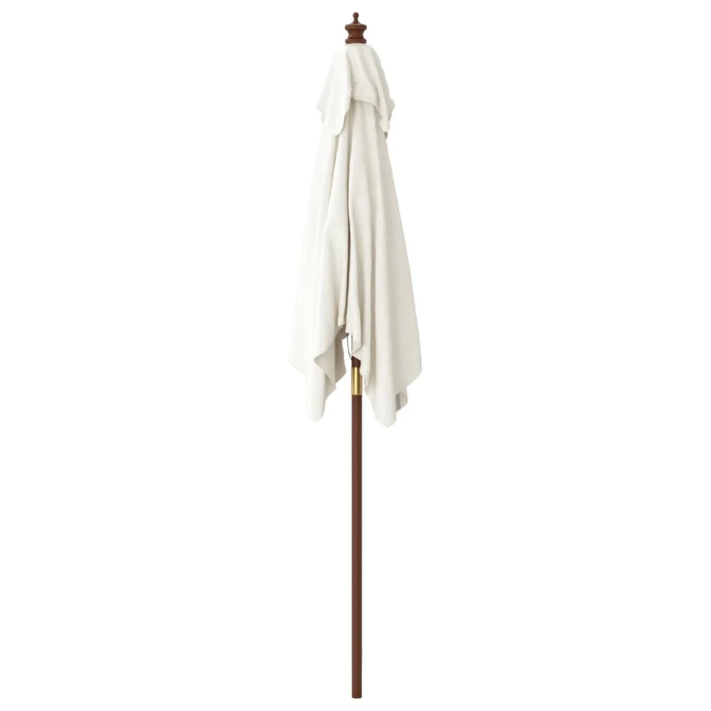 VIDAXL Parasol De Jardin Avec Mât En Bois Sable 198x198x231 Cm 4 VIDAXL Parasol De Jardin Avec Mât En Bois Sable 198x198x231 Cm – Image 4