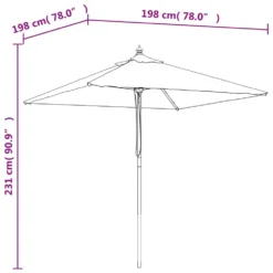 VIDAXL Parasol De Jardin Avec Mât En Bois Sable 198x198x231 Cm 13 VIDAXL Parasol De Jardin Avec Mât En Bois Sable 198x198x231 Cm -Konst Decor Magasin 64580202b57519.91848370
