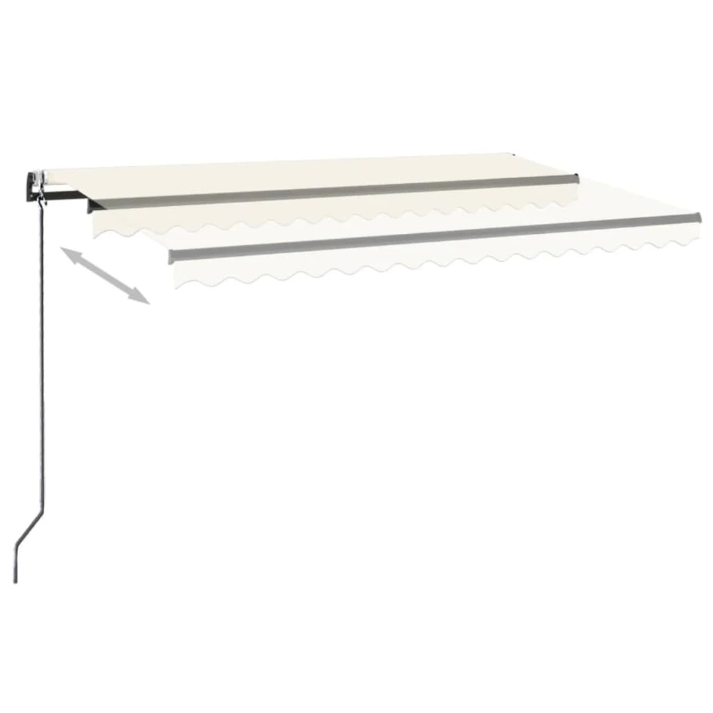 VIDAXL Auvent Rétractable Automatique 450x300 Cm Crème 3 VIDAXL Auvent Rétractable Automatique 450x300 Cm Crème – Image 3