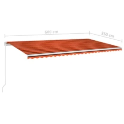 VIDAXL Auvent Manuel Rétractable 600x350 Cm Orange Et Marron 11 VIDAXL Auvent Manuel Rétractable 600x350 Cm Orange Et Marron -Konst Decor Magasin 645a959bbba9b6.48879745