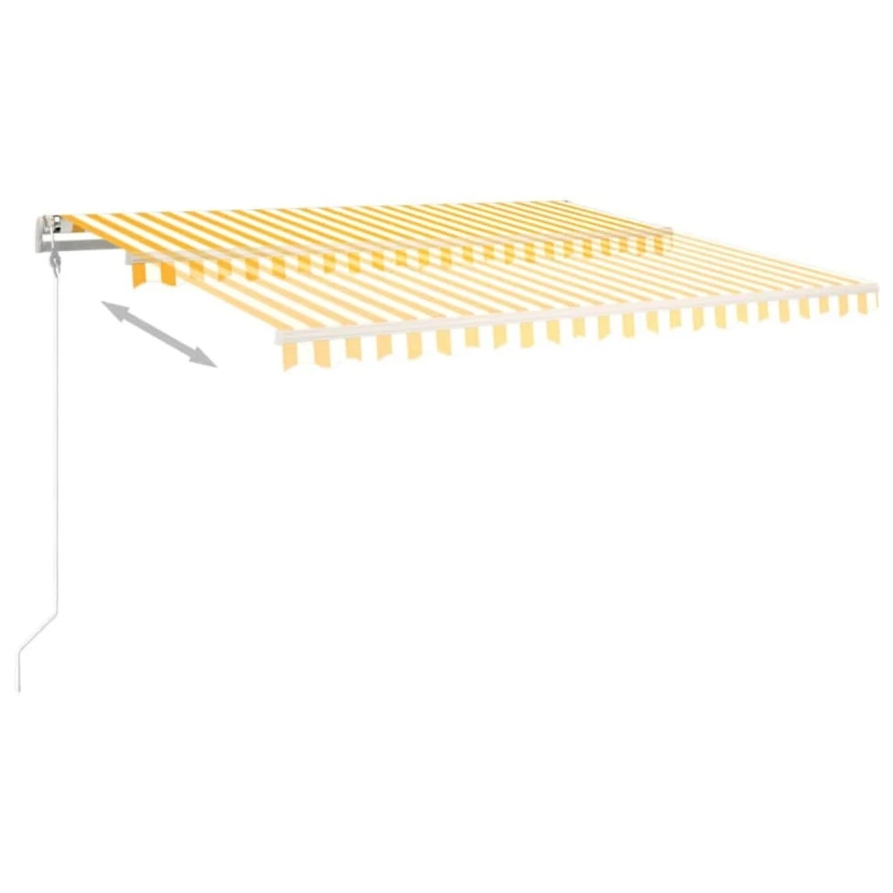 VIDAXL Auvent Rétractable Automatique 450x300 Cm Jaune Et Blanc 4 VIDAXL Auvent Rétractable Automatique 450x300 Cm Jaune Et Blanc – Image 4