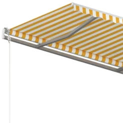 VIDAXL Auvent Rétractable Automatique 450x300 Cm Jaune Et Blanc 11 VIDAXL Auvent Rétractable Automatique 450x300 Cm Jaune Et Blanc -Konst Decor Magasin 645a959f6ddc02.57137998