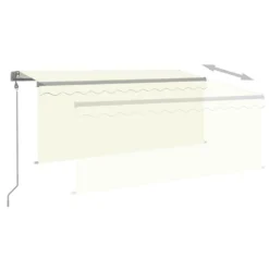 VIDAXL Auvent Automatique Store Capteur De Vent Led 3,5x2,5 M Crème -Konst Decor Magasin 645a95a129a584.37024306