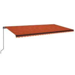 VIDAXL Auvent Manuel Rétractable 600x350 Cm Orange Et Marron