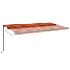 VIDAXL Auvent Manuel Rétractable 600x350 Cm Orange Et Marron -Konst Decor Magasin 645a95a3091910.09606565