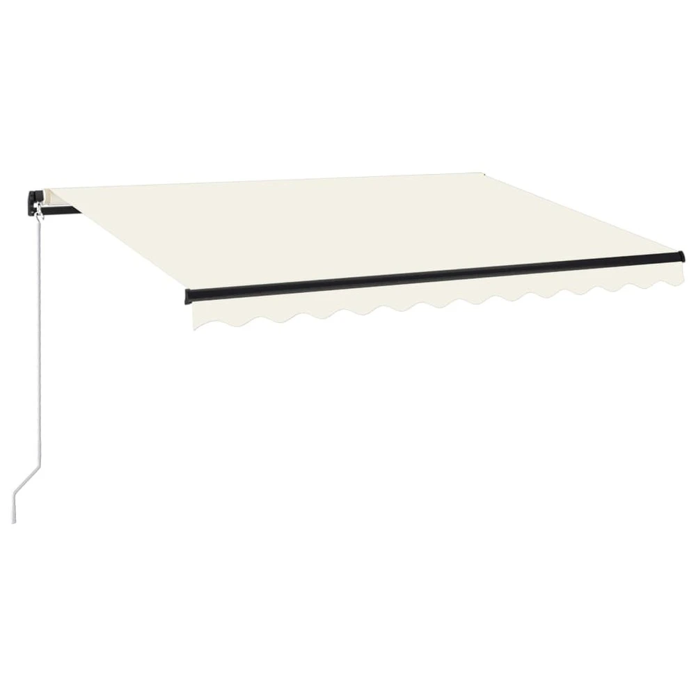 VIDAXL Auvent Manuel Rétractable Avec Led 350x250 Cm Crème 2 VIDAXL Auvent Manuel Rétractable Avec Led 350x250 Cm Crème – Image 2