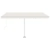 VIDAXL Auvent Manuel Rétractable Sur Pied 450x350 Cm Crème