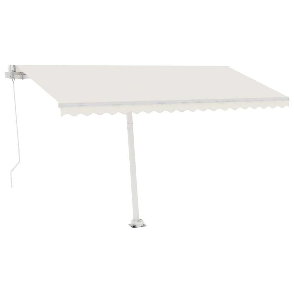 VIDAXL Auvent Manuel Rétractable Sur Pied 450x350 Cm Crème 5 VIDAXL Auvent Manuel Rétractable Sur Pied 450x350 Cm Crème – Image 5