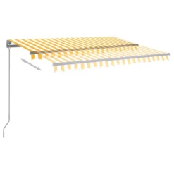 VIDAXL Auvent Automatique Capteur De Vent/led 350x250cm Jaune Et Blanc -Konst Decor Magasin 645a95b2a427e0.78443633