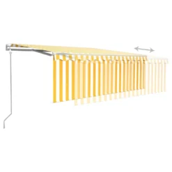 VIDAXL Auvent Automatique Rétractable Avec Store 4,5x3 M Jaune Et Blanc -Konst Decor Magasin 645a95b7cdad43.29697119