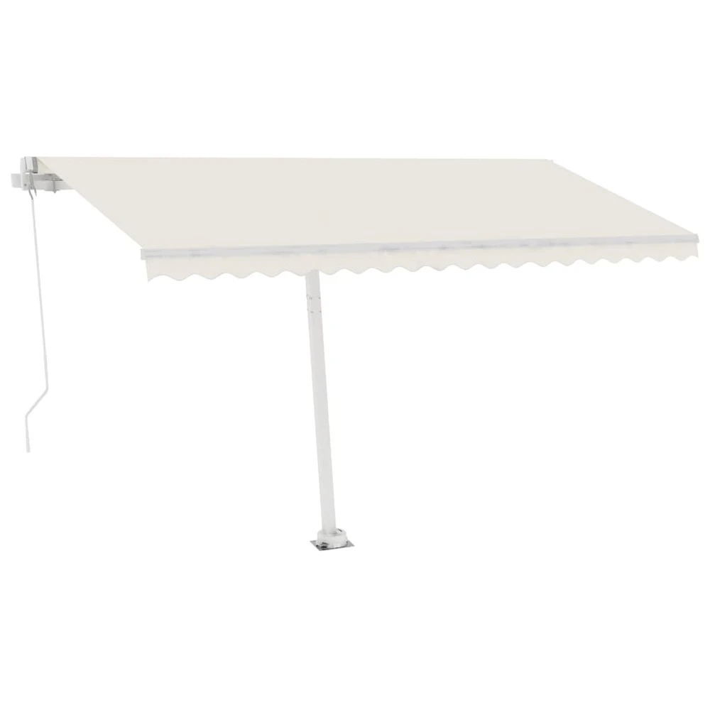 VIDAXL Auvent Manuel Rétractable Avec Led 450x300 Cm Crème 5 VIDAXL Auvent Manuel Rétractable Avec Led 450x300 Cm Crème – Image 5