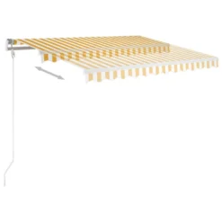VIDAXL Auvent Rétractable Automatique 350x250 Cm Jaune Et Blanc 10 VIDAXL Auvent Rétractable Automatique 350x250 Cm Jaune Et Blanc -Konst Decor Magasin 645a95bce17fb3.94952831