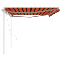 VIDAXL Auvent Rétractable Automatique Et Poteaux 5x3m Orange Et Marron 10 VIDAXL Auvent Rétractable Automatique Et Poteaux 5x3m Orange Et Marron -Konst Decor Magasin 645a95c532c2d7.34127381