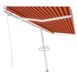 VIDAXL Auvent Manuel Rétractable Avec Led 500x350 Cm Orange Et Marron 9 VIDAXL Auvent Manuel Rétractable Avec Led 500x350 Cm Orange Et Marron -Konst Decor Magasin 645a95c7124958.22708895