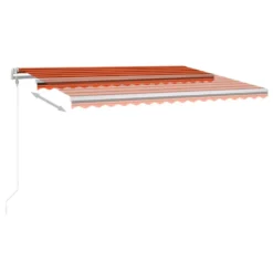 VIDAXL Auvent Manuel Rétractable Avec Led 4,5x3,5 M Orange Et Marron 11 VIDAXL Auvent Manuel Rétractable Avec Led 4,5x3,5 M Orange Et Marron -Konst Decor Magasin 645a95c8c89ba8.30716189